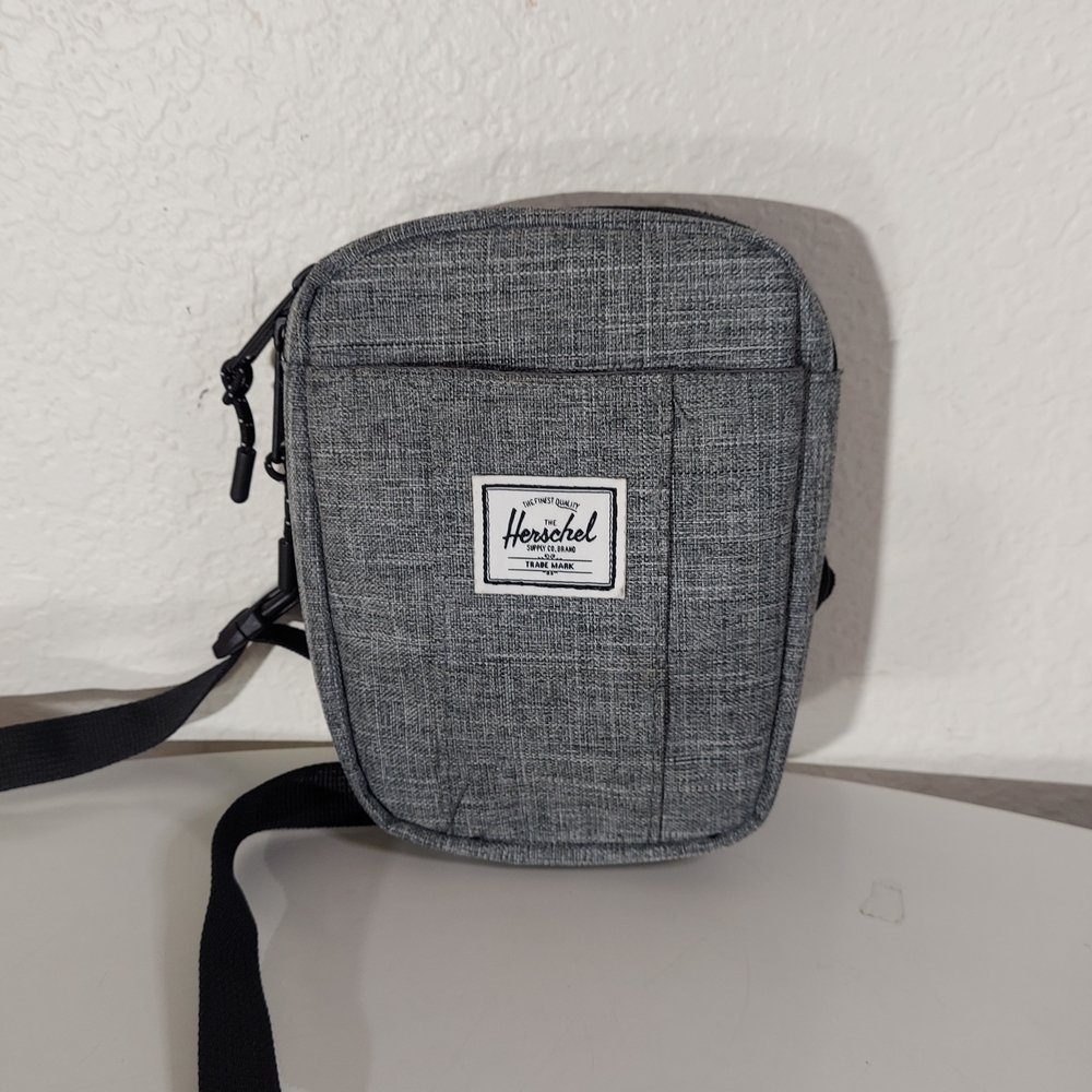 Herschel Supply Company Cruz Raven Grey Crosshatch Crossbody Mini Bag Purse